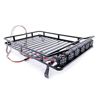 XEBRAD Metalldachgepäckträger 1:10 RC Rock Crawler SCX10II 90046 90047 SCX10 D90, for Jeep, Wrangler, for Traxxas, Trx4 Gepäckträger Dachgepäckträger für Spielzeugautos von XEBRAD